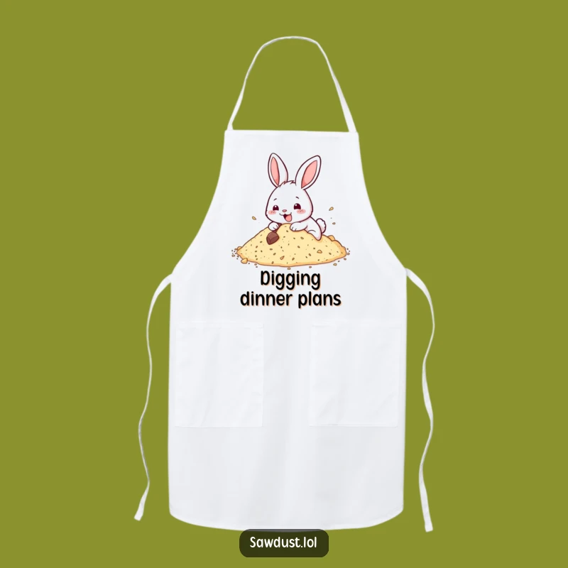 Funny Rabbit Dig Apron: Cook with Enthusiasm, Woodland Character Gear