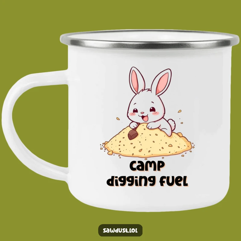 Funny Rabbit Dig Camping Mug: Adventure with a Happy Character