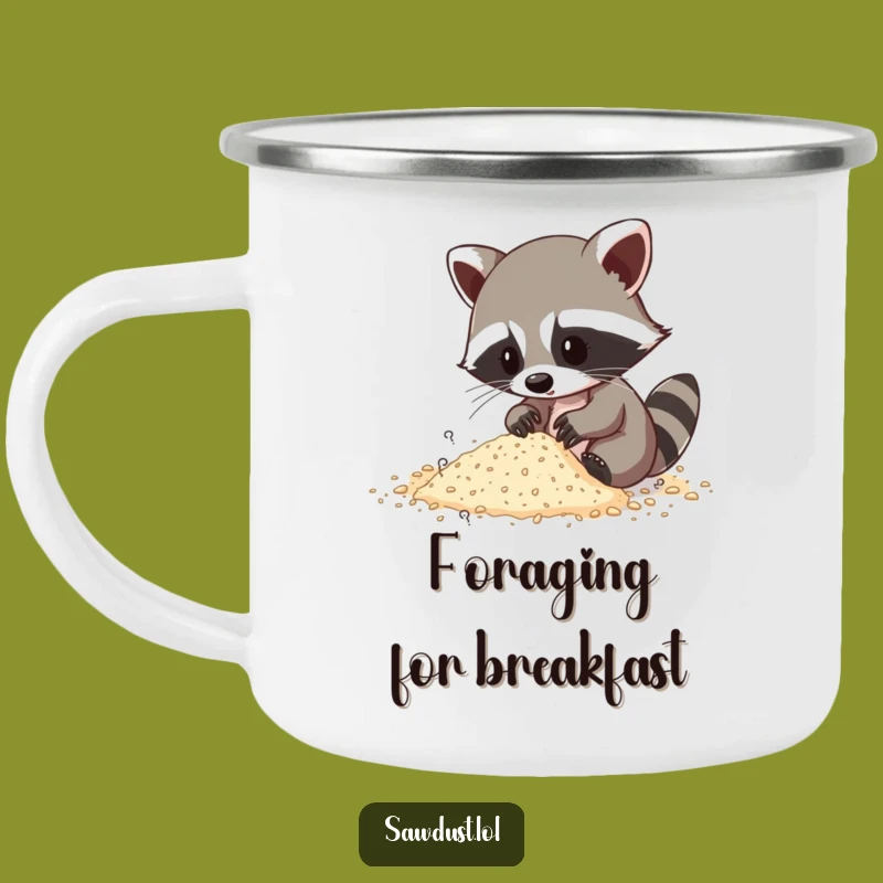Durable Funny Raccoon Sawdust Camping Mug - Critter-Themed Outdoor Drinkware Gift