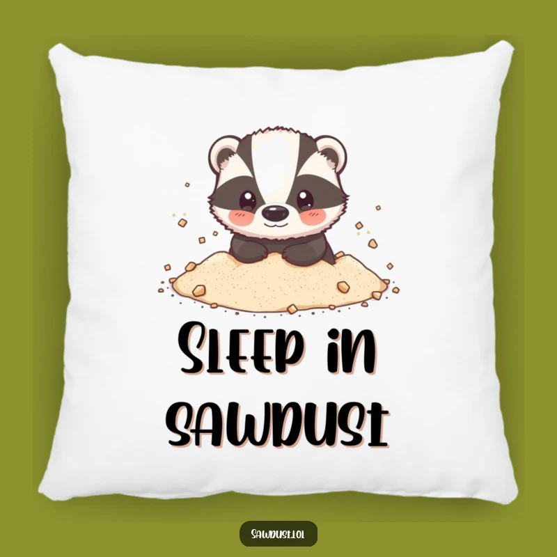 Funny Badger Sawdust Pillow: Snuggle Up with Woodland Comfort