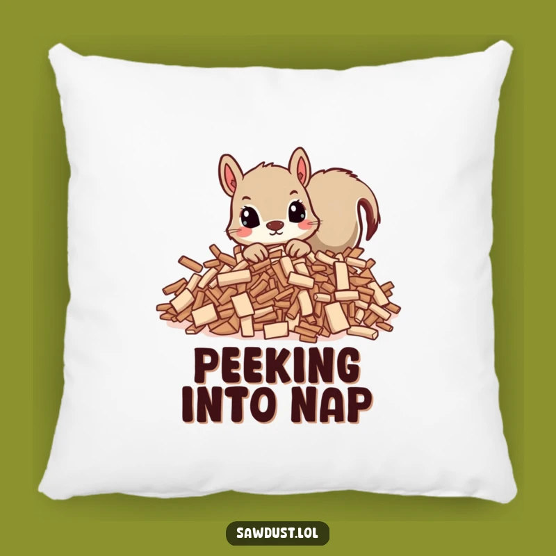 Funny Squirrel Peek Pillow: Snuggle Up with This Curious Character