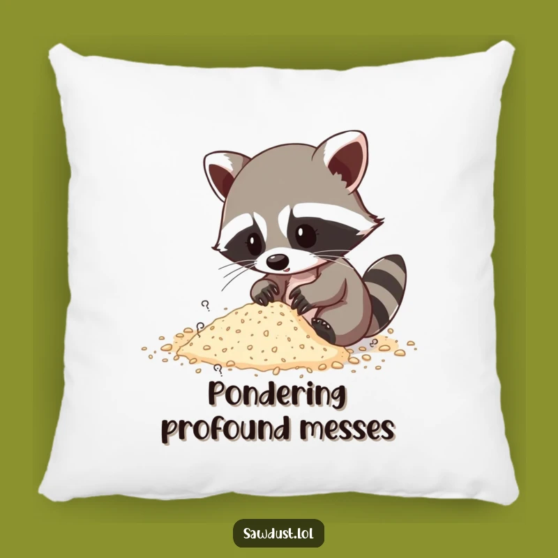 Soft Funny Raccoon Sawdust Pillow - Cozy Critter Comfort Gift