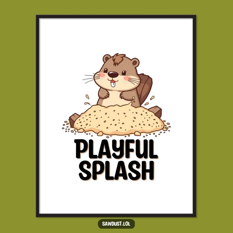 Funny Beaver Splash Digital Art: Instant Playful Character Decor