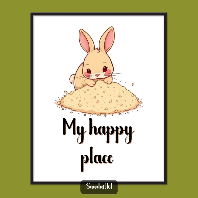 Funny Rabbit Digital Art: Energetic Digging Scene, Perfect Humorous Decor Gift!