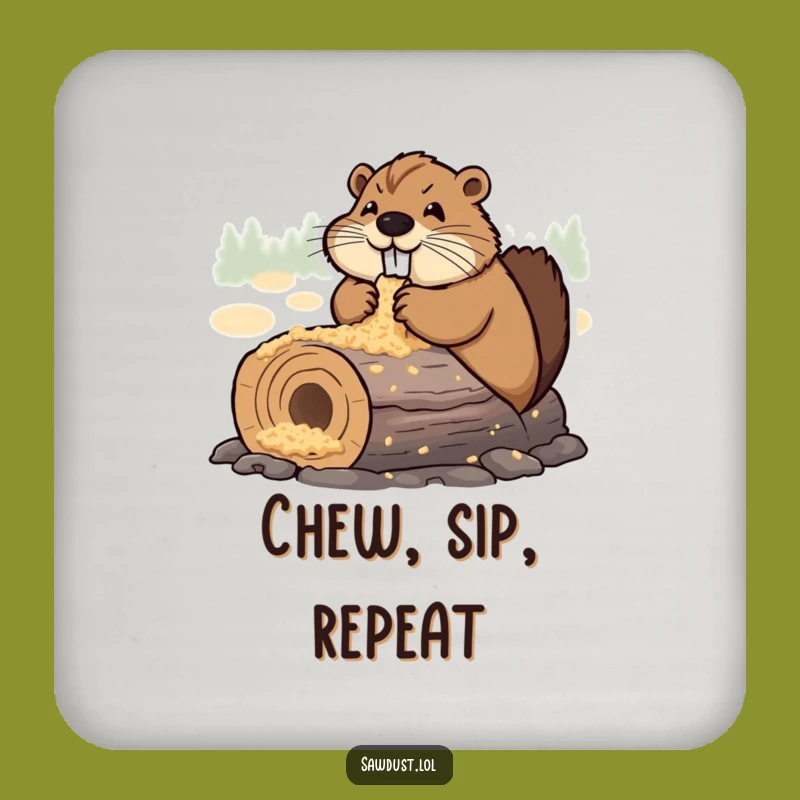 Funny Beaver Coaster: Protect Surfaces with Hilarious Chewing Art, Perfect Gift!