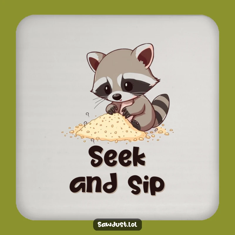 Funny Raccoon Sawdust Coaster Set - Protect Surfaces with Humorous Style Gift