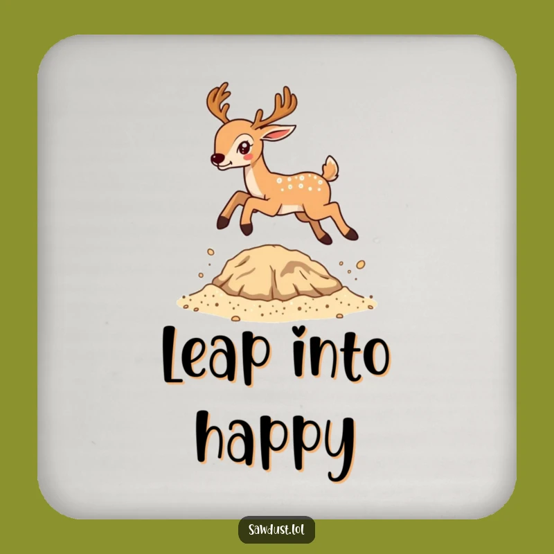 Funny Deer Sawdust Coaster Set - Protect Surfaces with Hilarious Style Gift