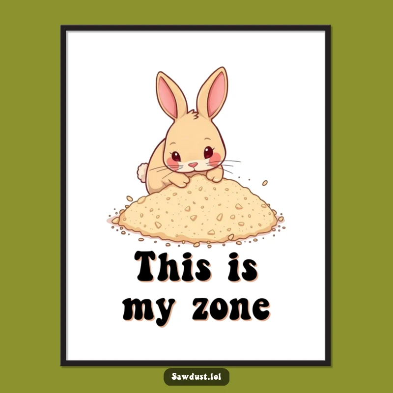 Funny Rabbit Poster: Energetic Digging Art, Perfect Humorous Wall Decor Gift!