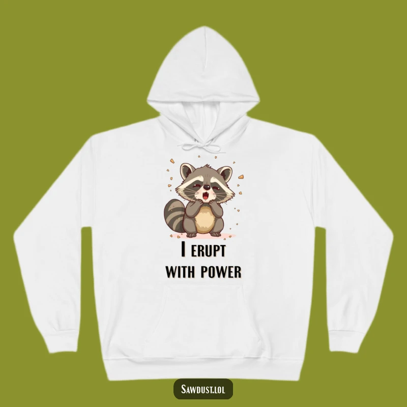 Funny Raccoon Sneeze Hoodie: Cozy Comical Drama Wear, Ideal Funny Gift