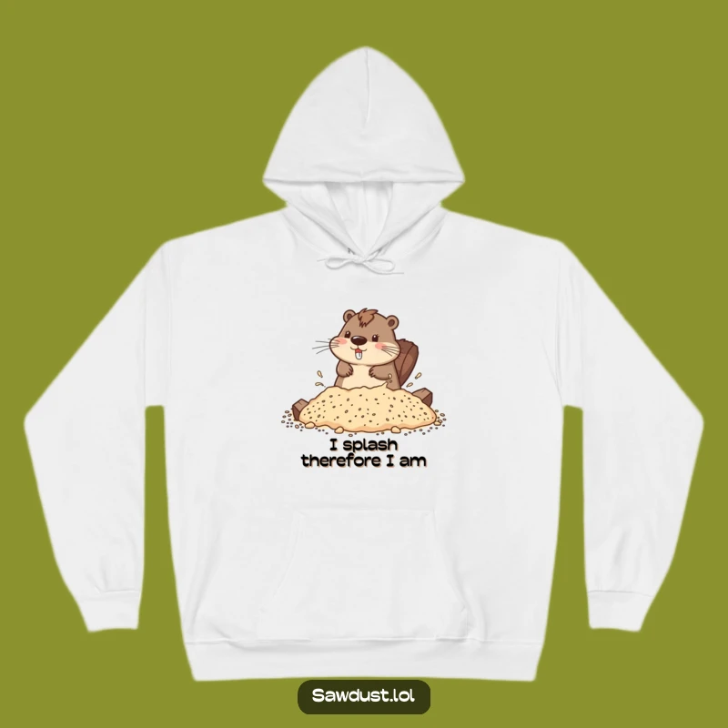 Funny Beaver Splash Hoodie: Stay Cozy with This Playful Character