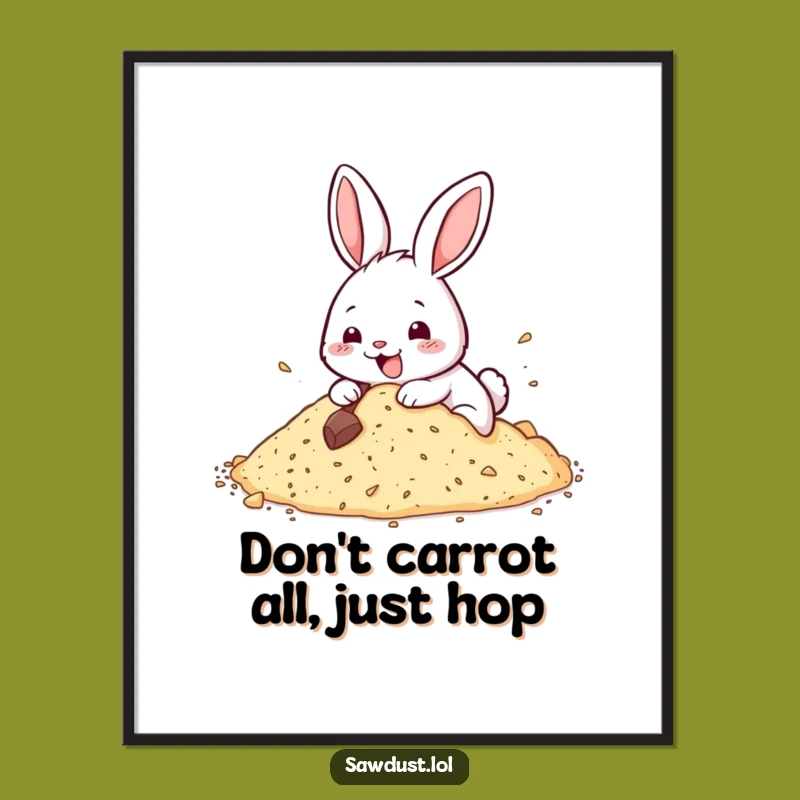 Free Printable Rabbit Wall Art: Enthusiastic Digging Critter, Funny Downloadable & Print at Home