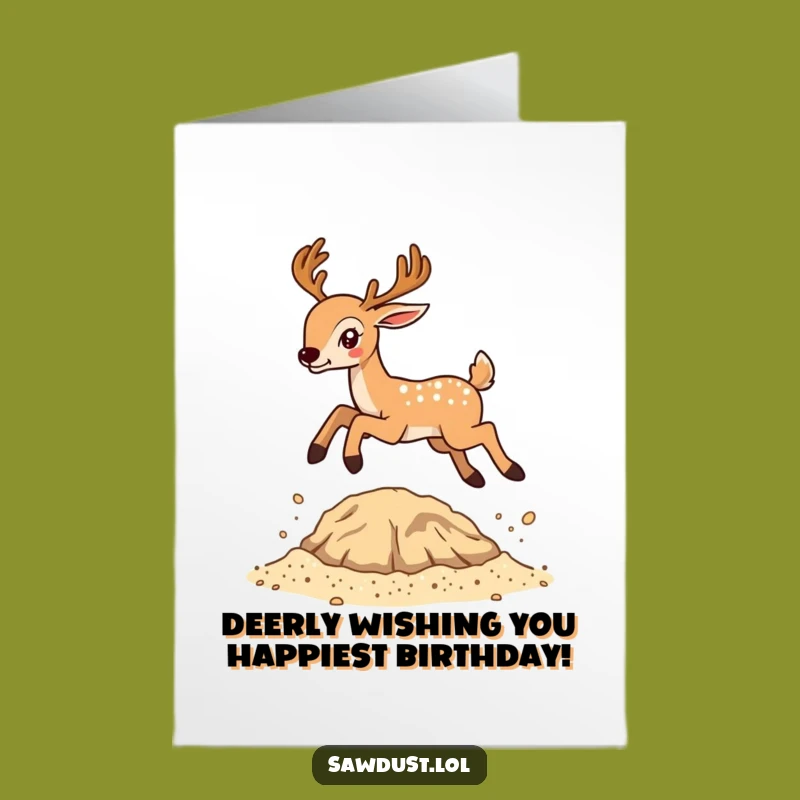 Free Printable Bouncing Deer Birthday Card - Funny Downloadable Gift for a Wild Celebration