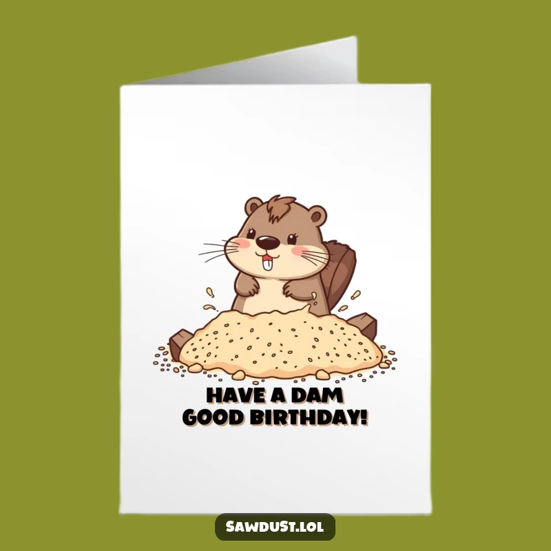 Free Printable Beaver Birthday Card: Playful Splashing Critter, Funny Downloadable & Print at Home