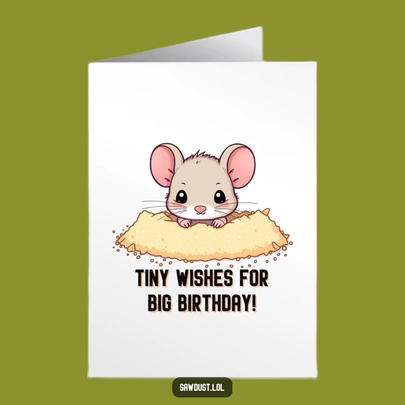 Free Printable Funny Birthday Card: Tiny Mouse Peeking, Hilarious Downloadable Greeting Gift