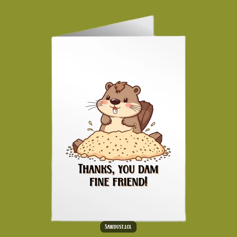 Free Printable Beaver Thank You Card: Playful Splashing Critter, Funny Downloadable & Print at Home
