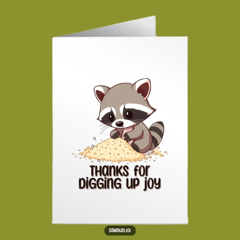 Free Printable Thank You Raccoon Card - Show Gratitude with Funny Downloadable Art