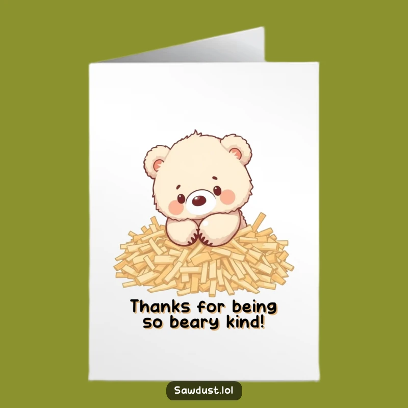 Thank You Bear Cub: Free Printable Playful Card for a Funny Downloadable Gift!