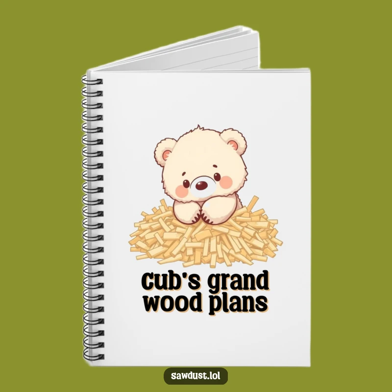 Funny Bear Cub Wood Shavings Notebook: Playful Journal, Cute Gift for Writers
