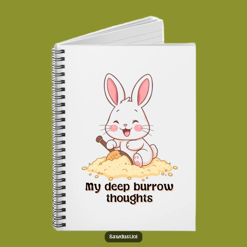 Funny Rabbit Digging Sawdust Notebook: Cheerful Journal, Cute Gift for Writers