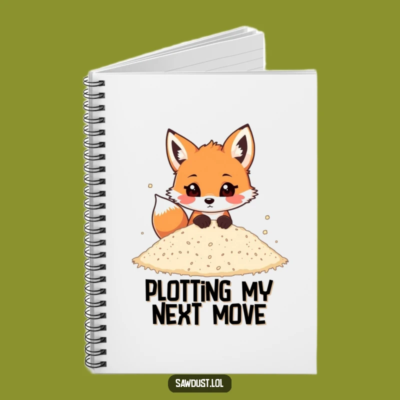 Funny Fox Peeking Sawdust Notebook: Playful Journal, Cute Gift for Writers