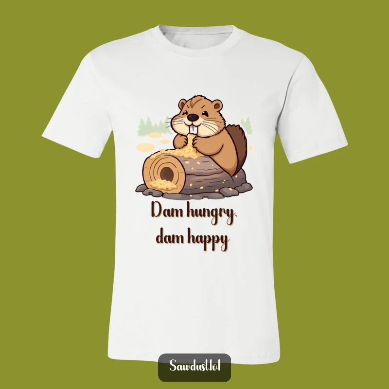 Funny Beaver T-Shirt: Happy Chewing Design, Great Humorous Gift!
