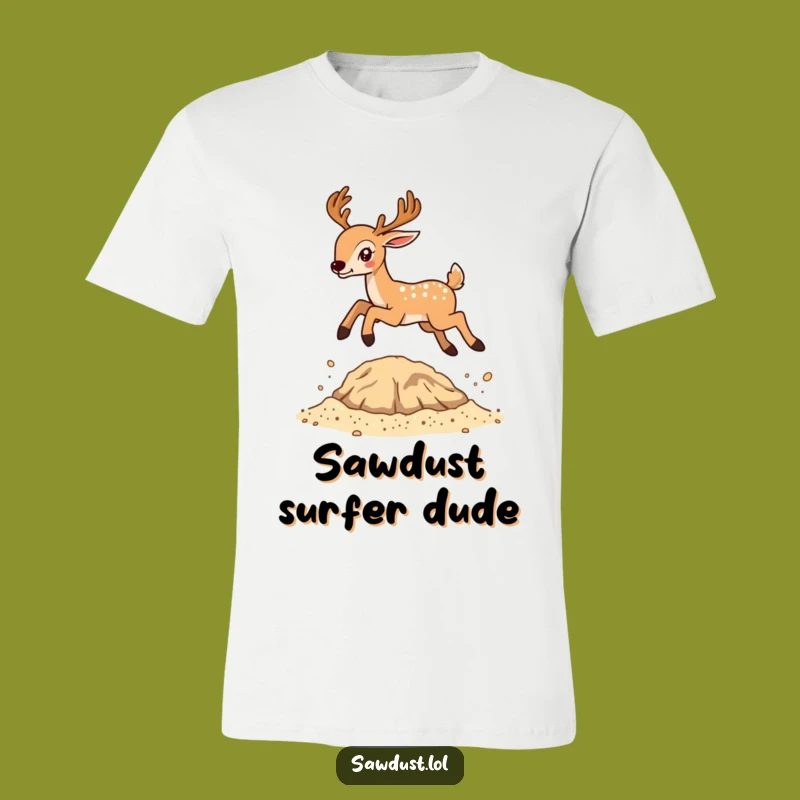 Funny Bouncing Deer Sawdust T-Shirt - Hilarious Outdoor Adventure Tee Gift