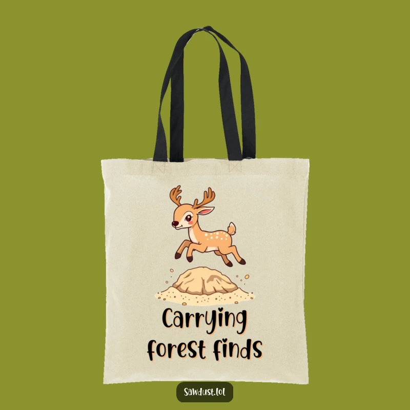 Durable Funny Deer Sawdust Tote Bag - Carry Humor & Essentials Gift