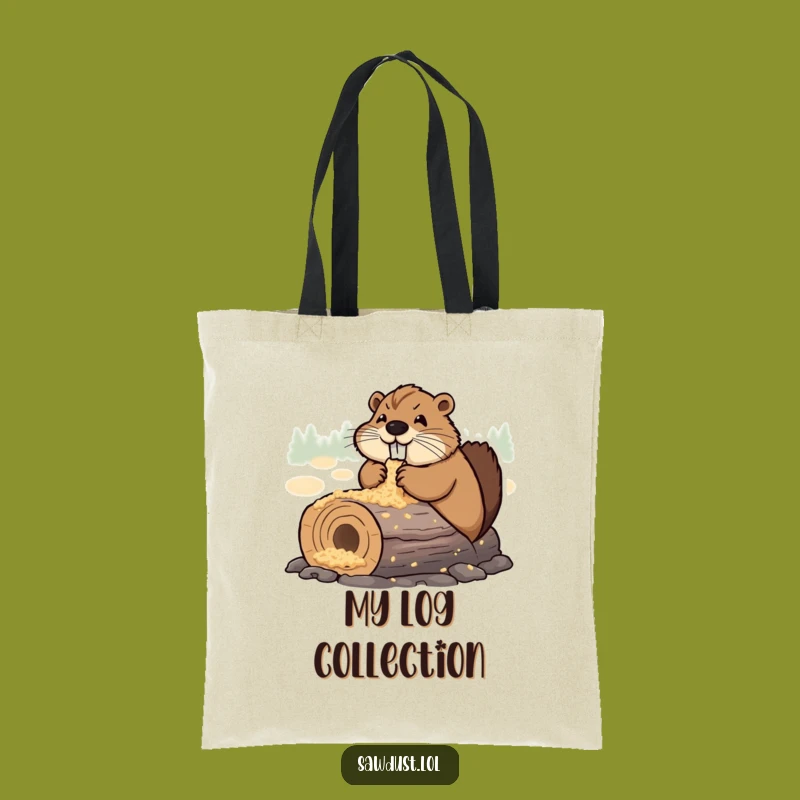 Funny Beaver Tote Bag: Carry Your Essentials with Hilarious Persistence, Great Gift!