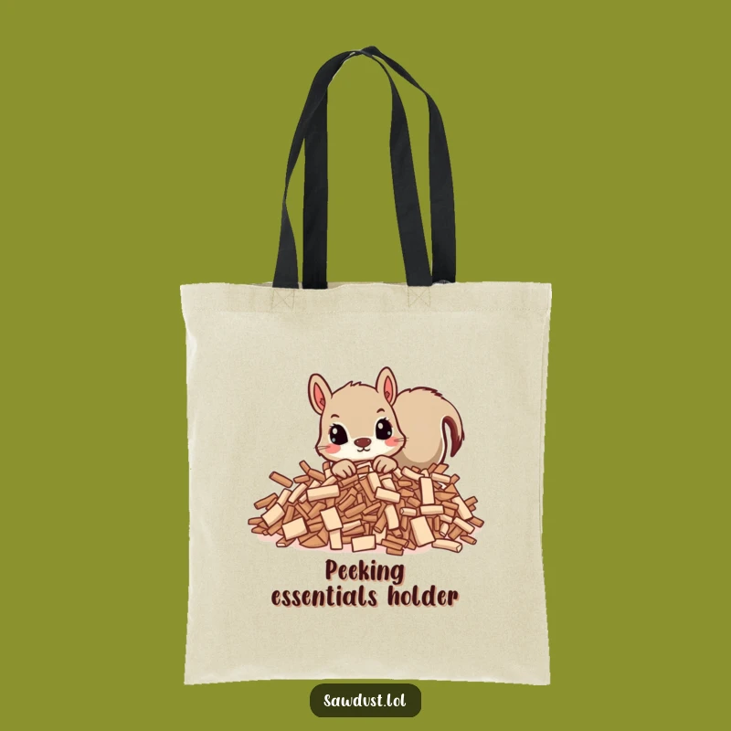 Funny Squirrel Peek Tote Bag: Carry Your Finds with a Curious Character
