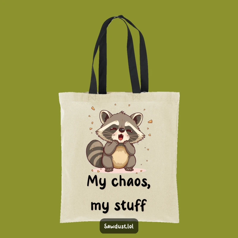 Funny Raccoon Sneeze Tote Bag: Comical Chaos Carryall, Perfect Funny Gift